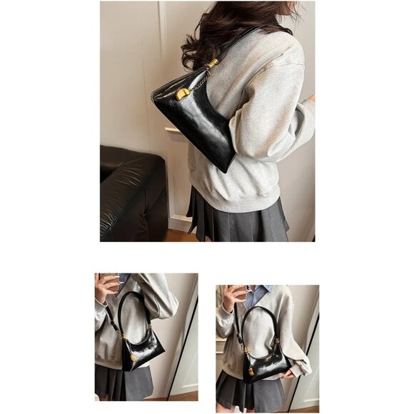 Women's Small Vintage Retro Shoulder Purse Handbags Underarm Bag with 2 Straps - Picture 6 of 7